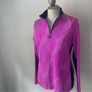 Tail White Label quarter zip gel print magenta black golf tennis Medium